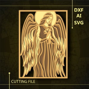 Angel Multilayer SVG. CNC. Cricut. Paper cutting. Laser cut file. 3D layer. Glowforge.