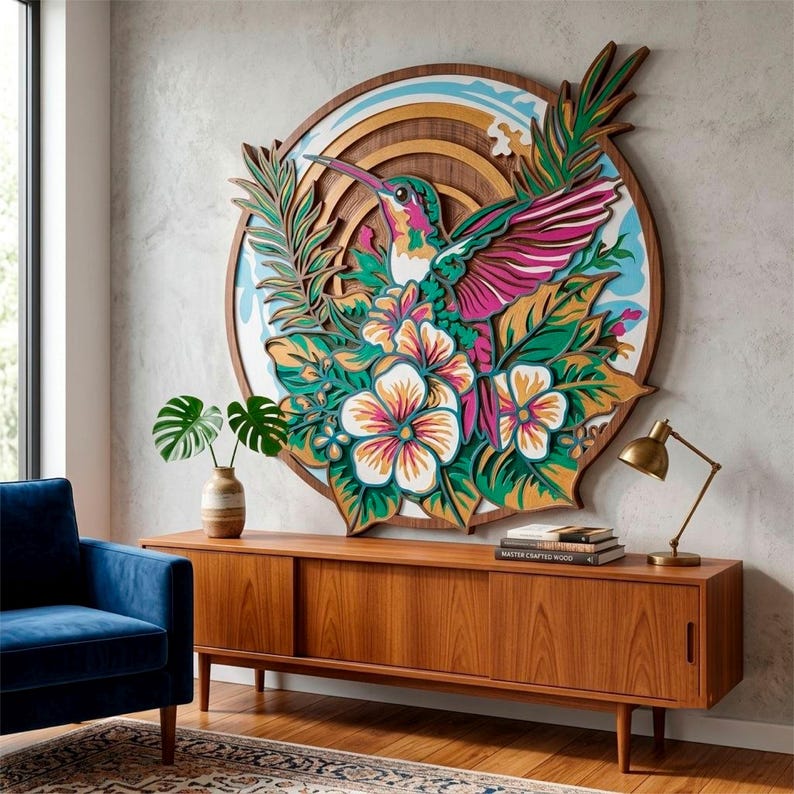Hummingbird Multilayer SVG. CNC. Cricut. Paper cutting. Laser cut file. 3D layer. Glowforge. image 4