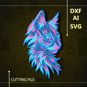 Katze Multilayer SVG/ Katze CNC Datei/ Cricut Datei/ Schneidedatei svg/ Papierschnitt/ Laser cut Datei/ 3D Schicht