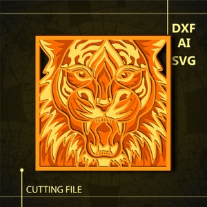 Tiger Multilayer SVG/ Tiger CNC file/ Cricut file / Cutting file svg/ Paper cut/ Laser cut file/ 3D layer
