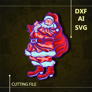 Santa Multilayer SVG/ Santa CNC file/ Cricut file / Cutting file svg/ Paper cut/ Laser cut file/  3D layer