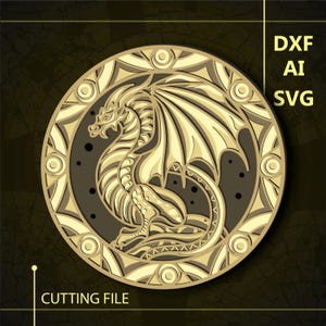 Dragon Multilayer SVG/ Dragon CNC file/ Cricut file / Cutting file svg/ Paper cut/ Laser cut file/ 3D layer