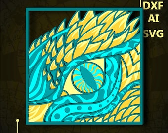 Dragon Eye Multilayer SVG. CNC. Cricut. Paper cutting. Laser cut file. 3D layer. Glowforge.
