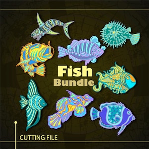 Bundle Fisch Multilayer SVG/ Fisch CNC Datei/ Cricut Datei/ Schneidedatei svg/ Papierschnitt/ Laser cut Datei/ 3D Layer