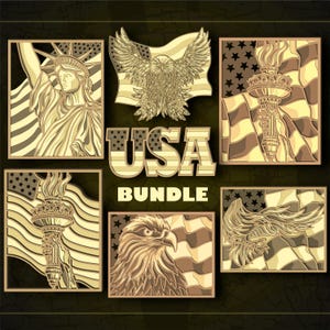 Bundle United States Multilayer SVG/ Bundle USA CNC file/ Cutting file svg/ Paper cut/ Laser cut file/ 3D layer