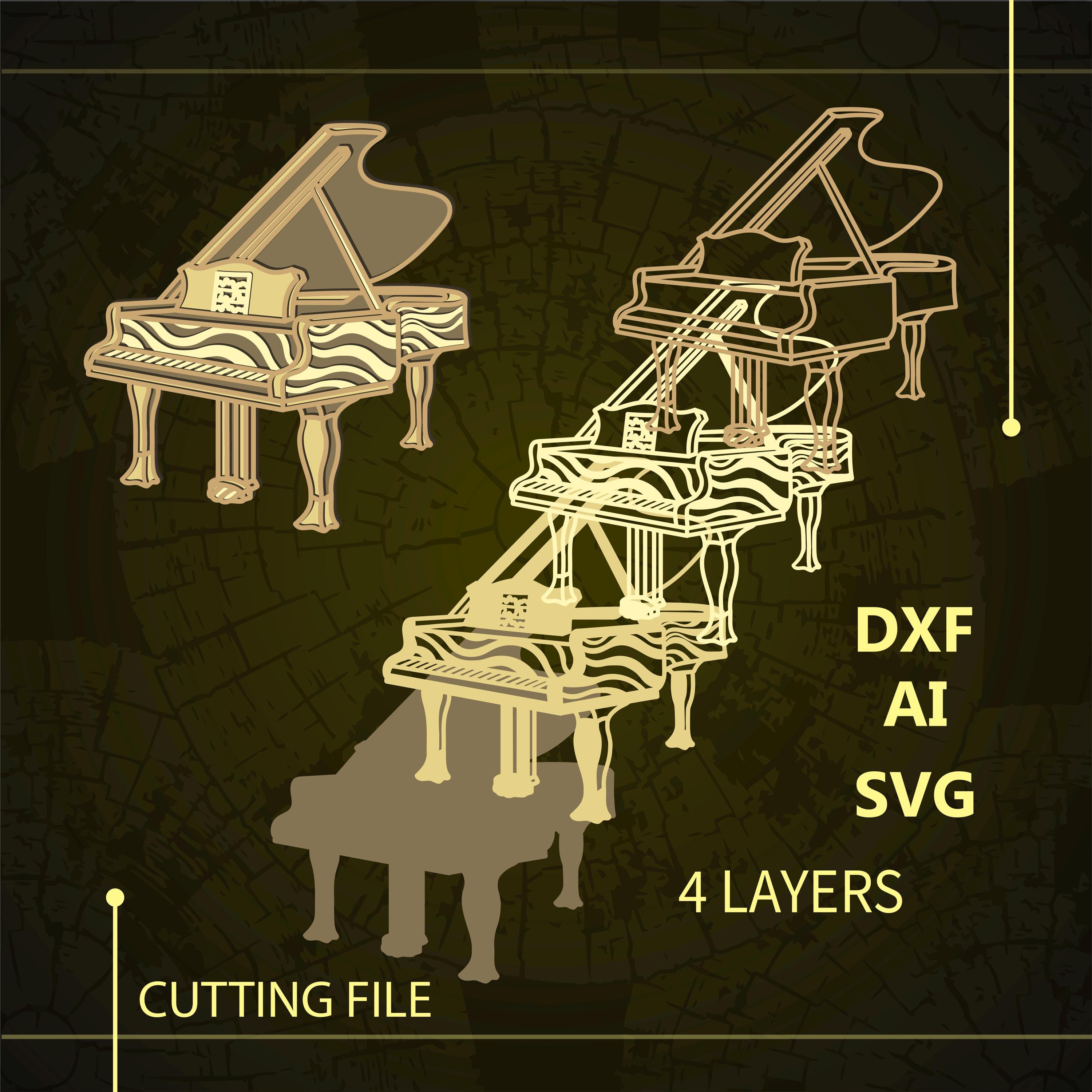 Bundle Musical Instruments Multilayer SVG. CNC. Cricut. Paper Cutting ...