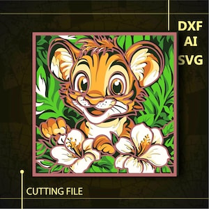 Little Tiger Multilayer SVG/ Little Tiger CNC file/ Cricut file / Cutting file svg/ Paper cut/ Laser cut file/ 3D layer