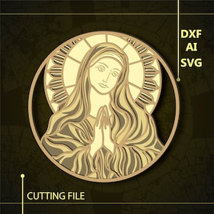 Virgin Mary Multilayer SVG/ Virgin Mary CNC file/ Multilayer svg/ Cutting file svg/ Paper cut/ Laser cut file/ 3D layer