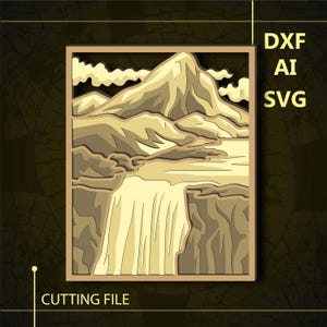 Waterfall Multilayer SVG/ Waterfall CNC file/ Cricut file / Cutting file svg/ Paper cut/ Laser cut file/ 3D layer