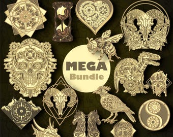 Mega Bundle Multilayer SVG. CNC. Cricut. Paper cutting. Laser cut file. 3D layer. Glowforge.