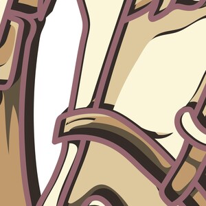 K&ouml;nnte beinhalten: Abstrakte Illustration mit einem stilisierten Design in Beige-, Braun- und Lilat&ouml;nen. Das Kunstwerk hat eine geometrische Anmutung mit kr&auml;ftigen Umrissen und einer minimalistischen &Auml;sthetik. Das Bild ist eine Nahaufnahme eines gr&ouml;&szlig;eren Designs.