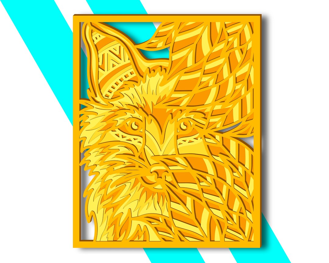 Fox Mandala SVG/ Fox CNC/ Multilayer Svg/ Cutting File Svg/ Paper Cut ...