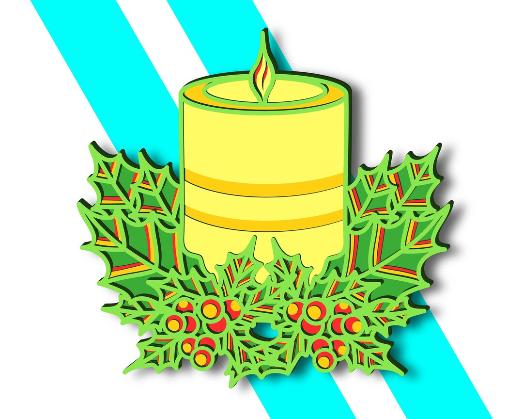 Christmas Candle Mandala Svg/christmas Candle CNC/ Multilayer Etsy