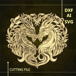 Dragon Multilayer SVG/ Dragon CNC file/ Cricut file/ Cutting file svg/ Paper cut/ Laser cut file/ 3D layer