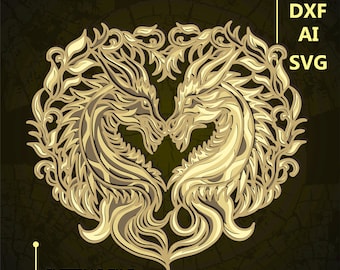 Dragon Multilayer SVG/ Dragon CNC file/ Cricut file/ Cutting file svg/ Paper cut/ Laser cut file/ 3D layer