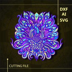 Peacock Multilayer SVG/ Peacock CNC file/ Cricut file / Cutting file svg/ Paper cut/  Laser cut file/ 3D layer