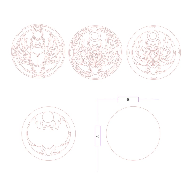 Scarab Grub Raster Patterns Egyptian Scarab Multilayer SVG. CNC. Cricut. Paper Cutting. Laser Cut ...