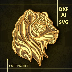 Tiger Multilayer SVG/ Tiger CNC file / Multilayer svg/ Cutting file svg/ Paper cut/ Laser cut file/ 3D layer