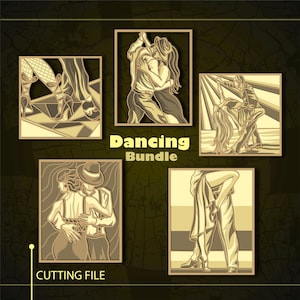 Paquete de archivos SVG multicapa Dancing/ Paquete de archivos CNC Dancing/ Archivo de corte svg/ Corte de papel/ Archivo de corte láser/ Capa 3D