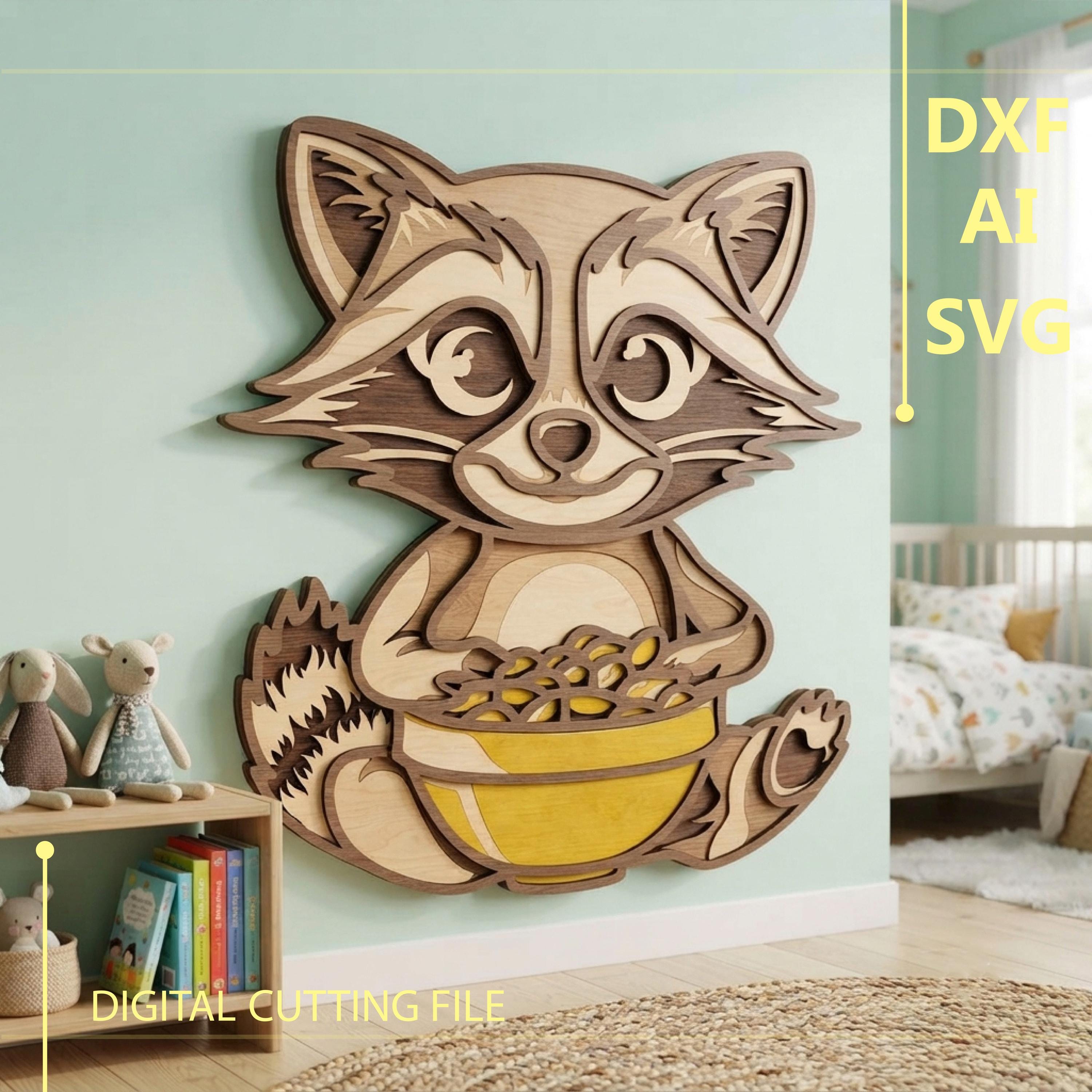 Raccoon Multilayer SVG. CNC. Cricut. Paper Cutting. Laser Cut File