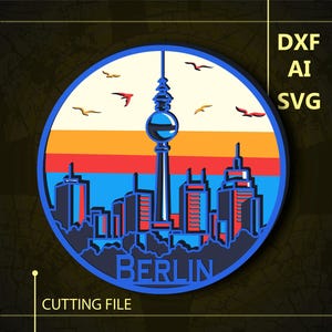 Berlin City Multilayer SVG/ Berlin City CNC file/ Cricut file / Cutting file svg/ Paper cut/ Laser cut file/ 3D layer