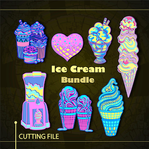 Bundle-Eis Multilayer SVG / Eiscreme CNC-Datei / Cricut-Datei / Schneidedatei svg / Papierschnitt / Laserschnittdatei / 3D-Schicht