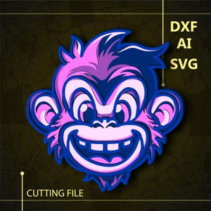 Arquivo Monkey Multilayer SVG/Arquivo Monkey CNC/Arquivo Cricut/Arquivo de corte svg/Corte de papel/Arquivo de corte a laser/Camada 3D
