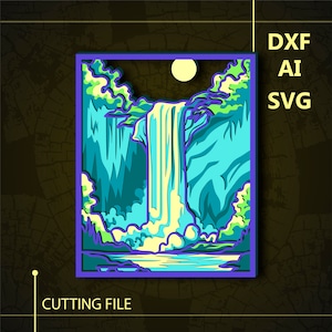Waterfall Multilayer SVG/ Waterfall CNC file/ Cricut file / Cutting file svg/ Paper cut/ Laser cut file/ 3D layer