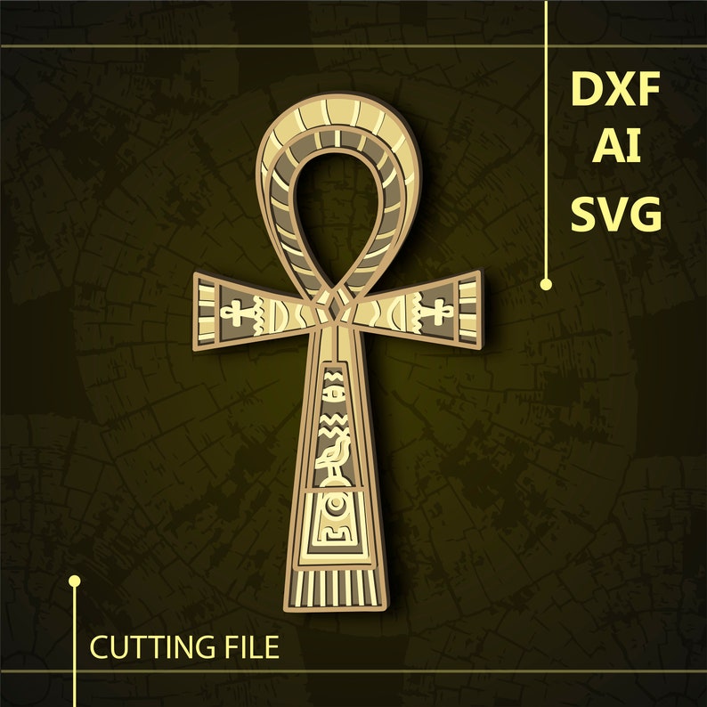 Ankh Path Svg Egyptian Ankh Multilayer SVG. CNC. Cricut. Paper Cutting. Laser Cut ...