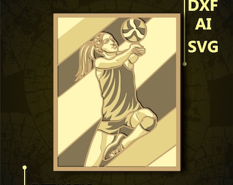 Volleyball Multilayer SVG. CNC. Cricut. Paper cutting. Laser cut file. 3D layer. Glowforge.