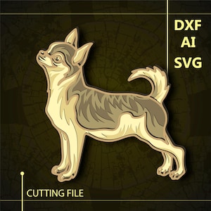 Chihuahua dog Multilayer SVG/ Chihuahua dog CNC file/ Cricut file / Cutting file svg/ Paper cut/ Laser cut file/ 3D layer