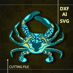 Krabbe Multilayer SVG / Krabbe CNC-Datei / Cricut - Datei / Schneidedatei svg / Papierschnitt / Laserschnittdatei / 3D-Schicht