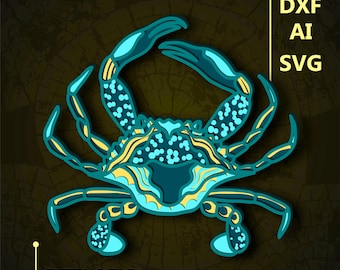 Crab  Multilayer SVG/ Crab CNC file/ Cricut file / Cutting file svg/ Paper cut/ Laser cut file/ 3D layer