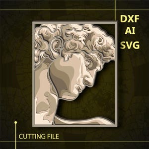Statue David Multilayer SVG/ Statue David CNC file/ Cricut file / Cutting file svg/ Paper cut/ Laser cut file/ 3D layer