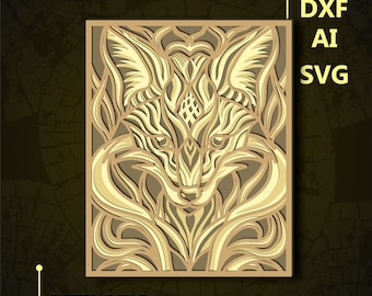 Fuchs, Multilayer SVG. CNC. Cricut. Scherenschnitt. Laser cut Datei. 3D Schicht. Glühschmiede.