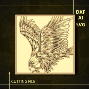 Eagle Multilayer SVG/ Eagle CNC file/ Cricut file / Cutting file svg/ Paper cut/ Laser cut file/ 3D layer