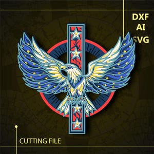 Eagle Multilayer SVG/ Eagle CNC file/ Cricut file / Cutting file svg/ Paper cut/ Laser cut file/ 3D layer