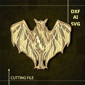 Bat Multilayer SVG/ Bat CNC file/ Cricut file/ Cutting file svg/ Paper cut/  Laser cut file/ 3D layer
