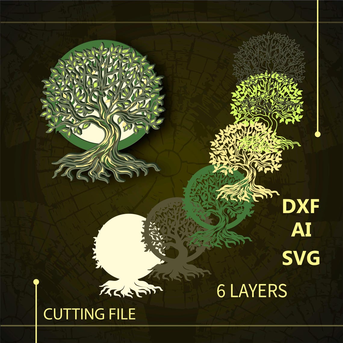Tree of Life Multilayer SVG. CNC. Cricut. Paper Cutting. Laser Cut File ...