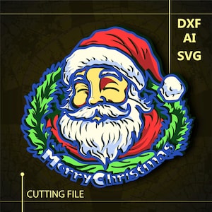 Santa Multilayer SVG/ Santa CNC file/ Cricut file / Cutting file svg/ Paper cut/ Laser cut file/ 3D layer