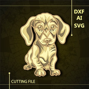 Dachshund Multilayer SVG/  Dachshund CNC file/ Cricut file / Cutting file svg/ Paper cut/ Laser cut file/ 3D layer