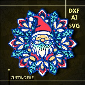 Santa Multilayer SVG/ Santa CNC file/ Cricut file / Cutting file svg/ Paper cut/ Laser cut file/ 3D layer