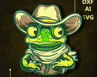 Frog Multilayer SVG. CNC. Cricut. Paper cutting. Laser cut file. 3D layer. Glowforge.