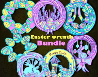 Bundle Osterkranz Multilayer SVG. CNC. Cricut. Scherenschnitt. Laser cut Datei. 3D Schicht.