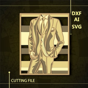 Tuxedo Multilayer SVG/ Tuxedo CNC file/ Cricut file/ Cutting file svg/ Paper cut/  Laser cut file/ 3D layer