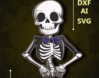 Skelett Multilayer SVG. CNC. Cricut. Scherenschnitt. Laser cut Datei. 3D Schicht. Glühschmiede.