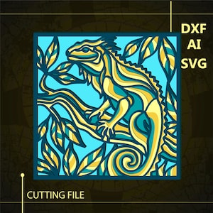 Iguana Multilayer SVG/ Iguana CNC file/ Cricut file / Cutting file svg/ Paper cut/ Laser cut file/ 3D layer