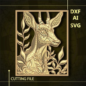 Antelope Multilayer SVG/ Antelope CNC file/ Cricut file / Cutting file svg/ Paper cut/ Laser cut file/ 3D layer