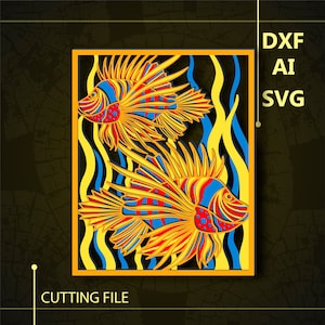Fish Multilayer SVG/ Fish CNC file/ Cricut file / Cutting file svg/ Paper cut/ Laser cut file/     3D layer