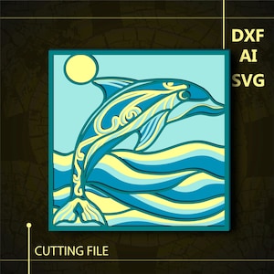 Dauphin multicouche SVG / fichier CNC Dauphin / fichier Cricut / fichier de coupe svg / papier découpé / fichier découpé au laser / calque 3D